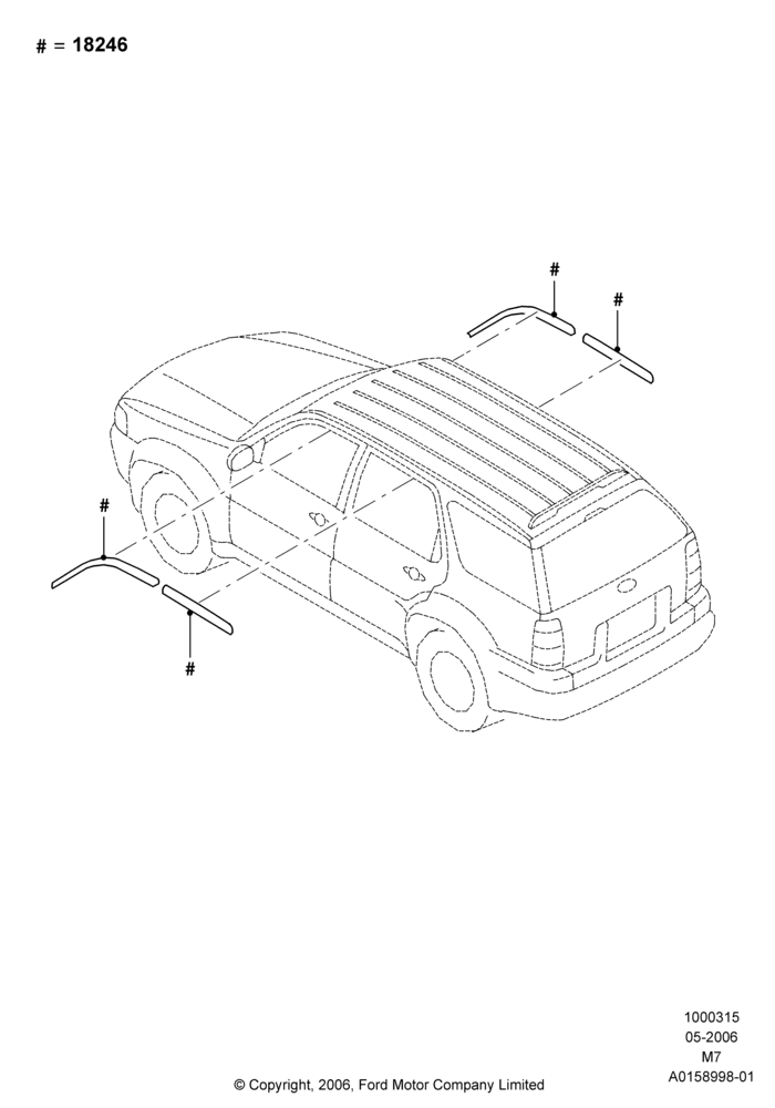 Схема Декор кузова — бок, (+) North American Markets, Accessory, Side Window Deflectors; 01.05.2006–08.01.2007