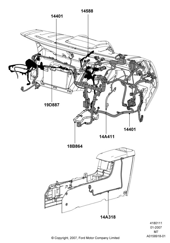 Схема Проводка панели и консоли, Less Hybrid Version; 08.01.2007–29.04.2012