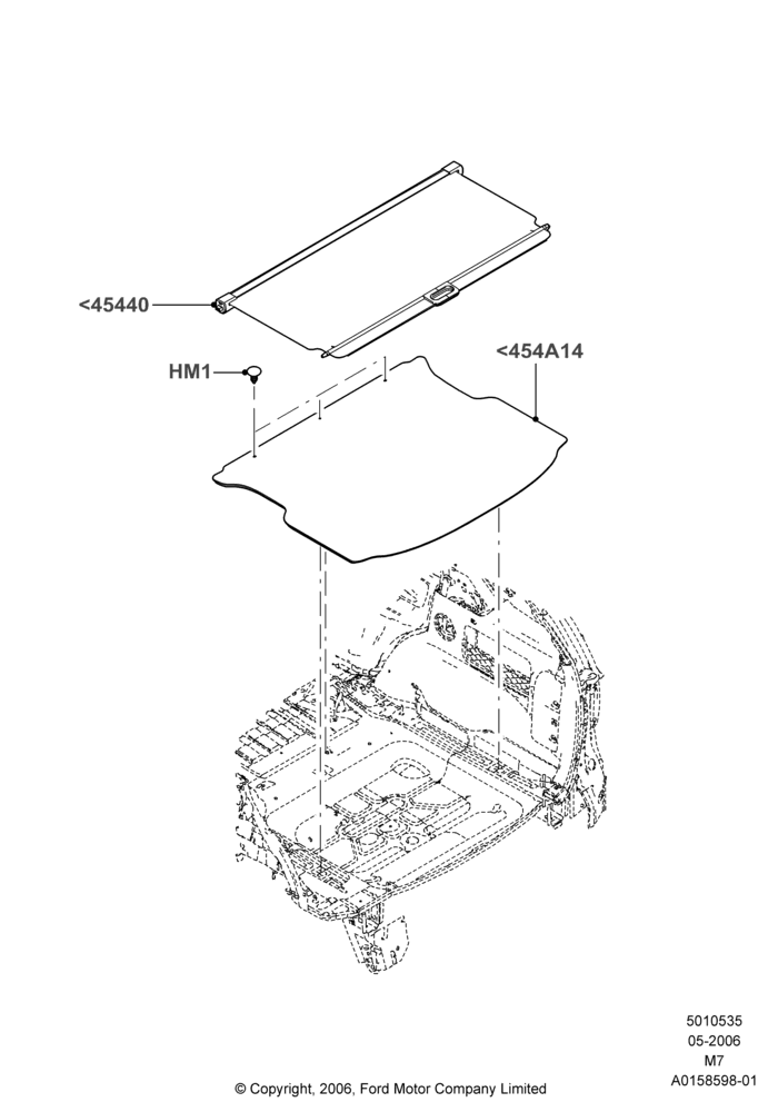 Схема Load Compartment Trim, Ford Hybrid Version, Mercury Hybrid Version; 01.05.2006–08.01.2007