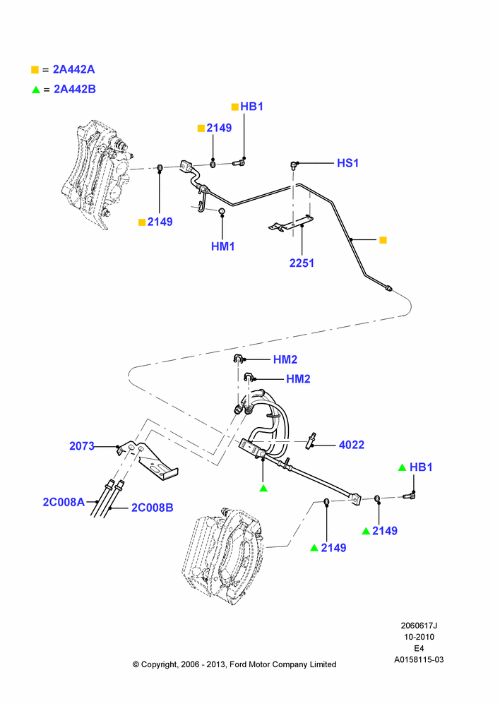Схема Задние тормозные трубки, Ford 350 Series, Traction Control with Advance Trac; 06.08.2007–18.08.2008