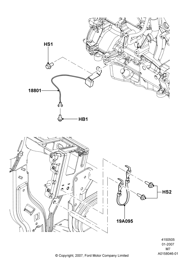 Схема Помехоподавление, All 4 Cylinder Gas Engines, Less Navigation System; 08.01.2007–29.04.2012