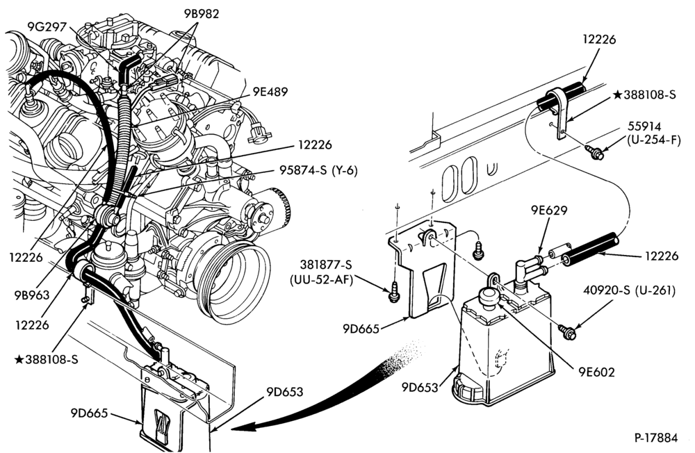 Схема 6 CYL. 3.8L (230 C.I.D.)-Fuel vapor canister and related parts
