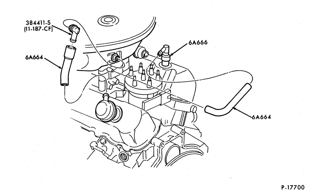 Схема 6 CYL. 2.8L (171 C.I.D.)-Crankcase ventilation system