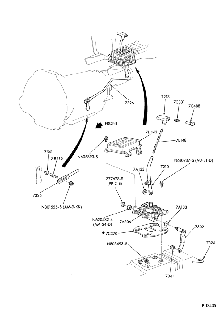 Схема C3 TYPE - EXTERNAL PARTS-EXTERNAL PARTS - shift mechanism- "Before 11/84"-MF,S