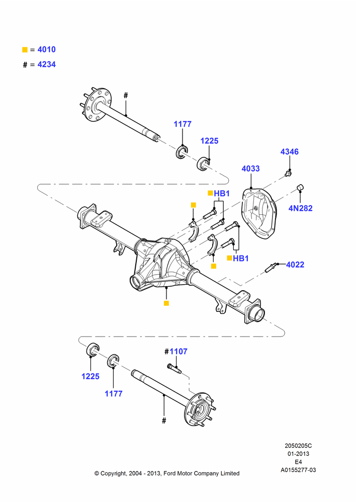 Схема Задний мост, 5520 LB Rear Axle Asy, Ford 250 Series; 02.08.2004–18.08.2008
