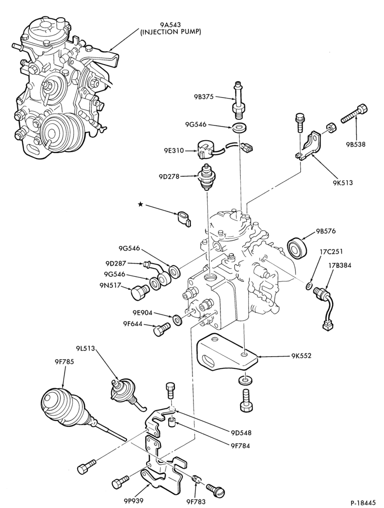 Схема 4 CYL. 2.0L (122 C.I.D.) - DIESEL-Fuel injection- pump