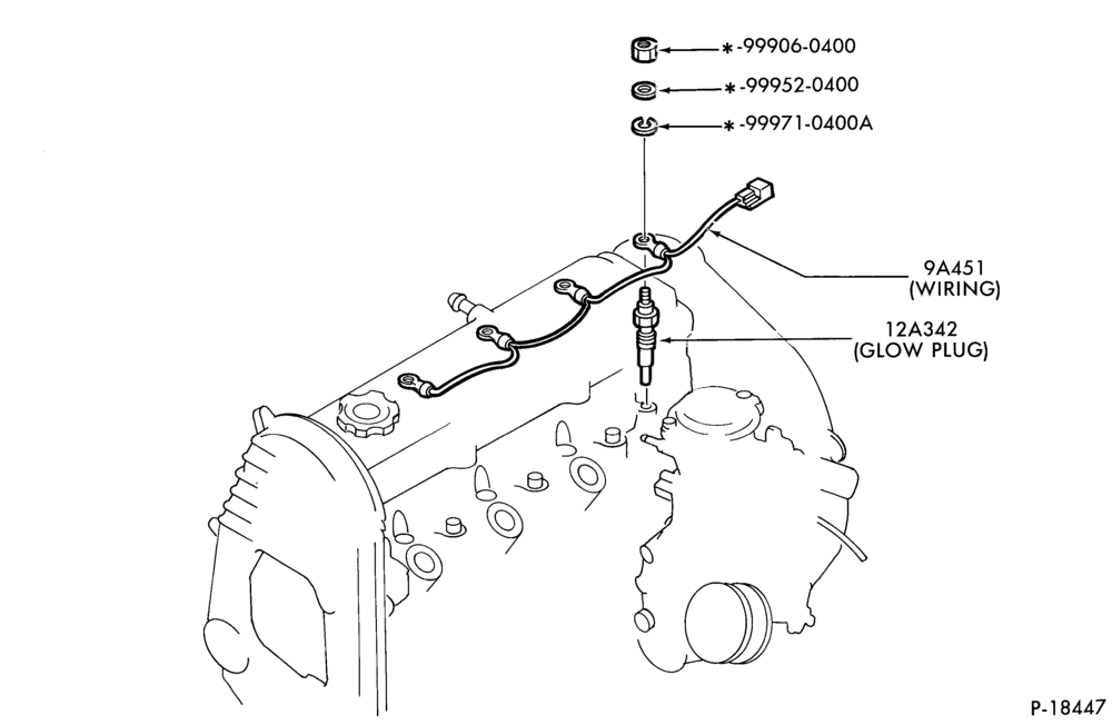Схема 4 CYL. 2.0L (122 C.I.D.) - DIESEL-Fuel injection- glow plug & wiring