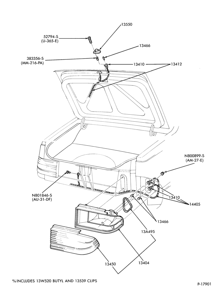 Схема LAMPS-Rear, backup, license plate and bodyside marker - Tempo - All B/T