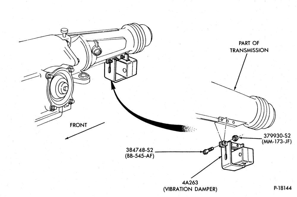 Схема DRIVE LINE VIBRATION DAMPER-DRIVE LINE VIBRATION DAMPER- Transmission mounted-A4LD-A