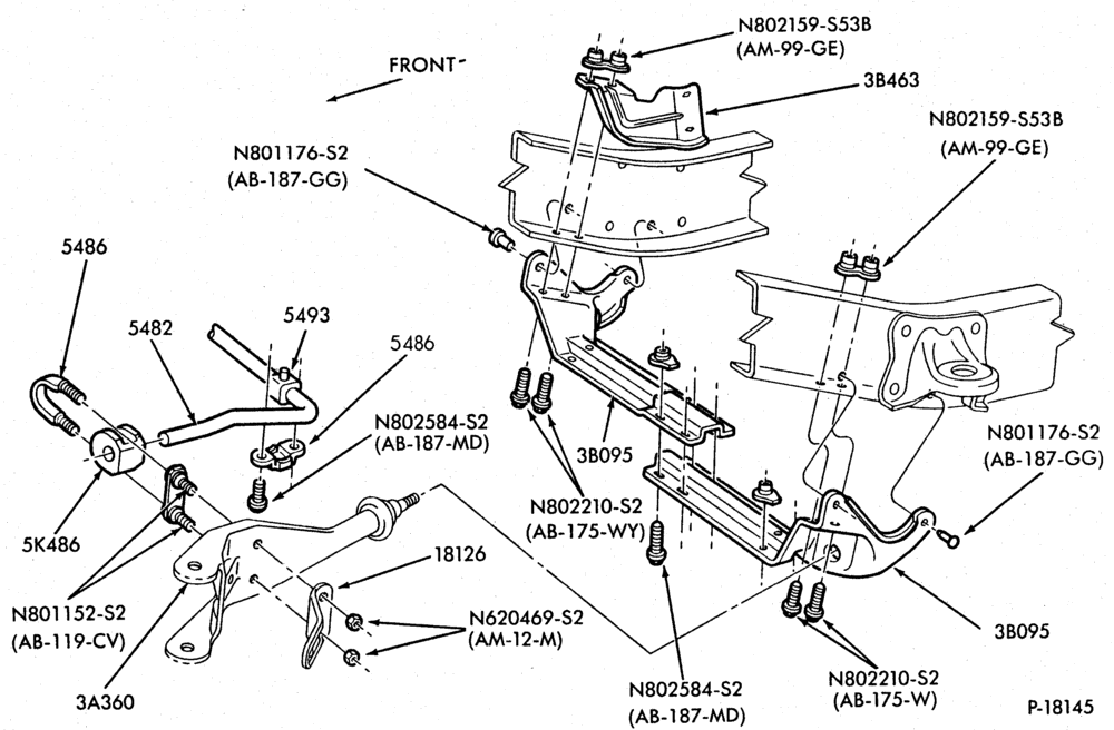 Схема REAR SUSPENSION-(1983/88)- front-R