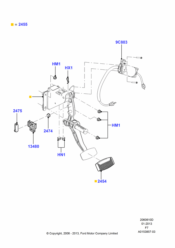Схема Педали тормоза и сцепления, Adjustable Accl/Brake Foot Pedals; 18.12.2006–12.02.2010