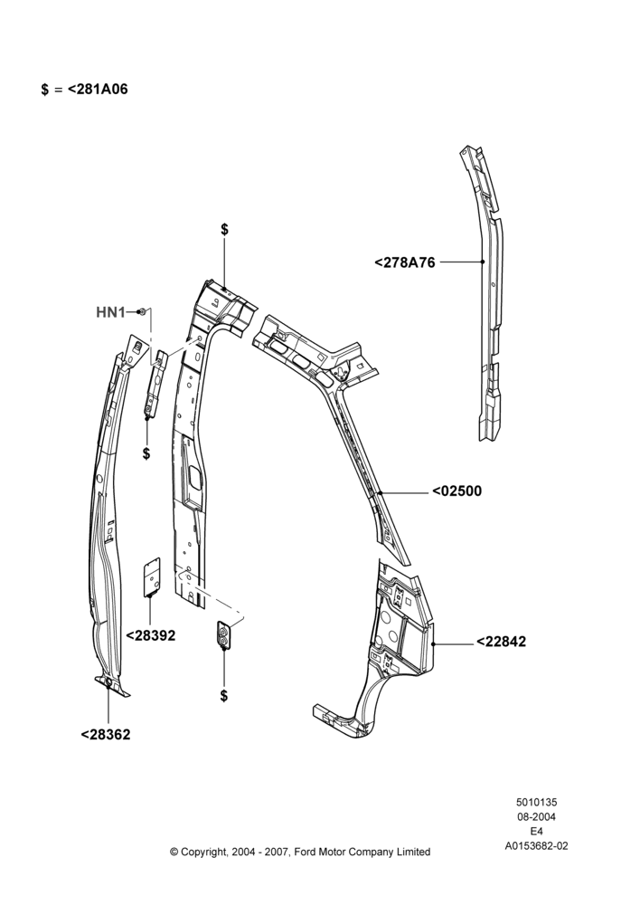 Схема Боковины внутренние, Cutaway; 02.08.2004–06.08.2007