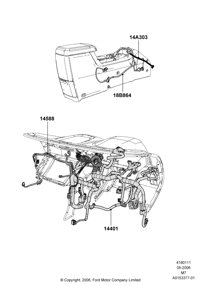 Схема Проводка панели и консоли, Hybrid; 01.05.2006–08.01.2007