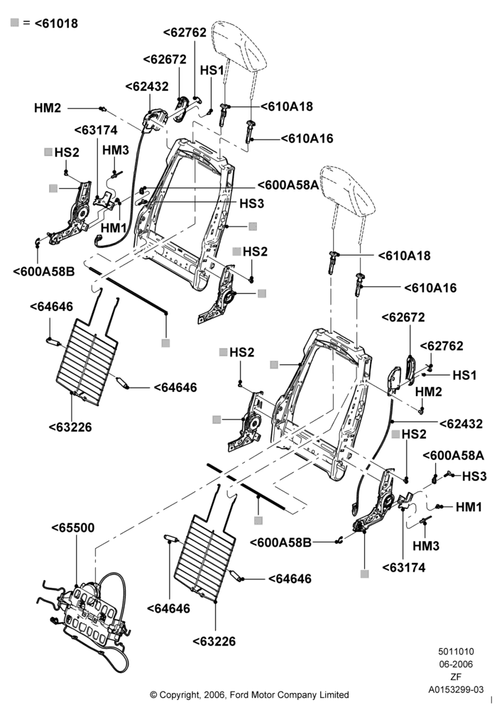 Схема Спинка переднего сиденья, Convertible; 05.06.2006–26.02.2009