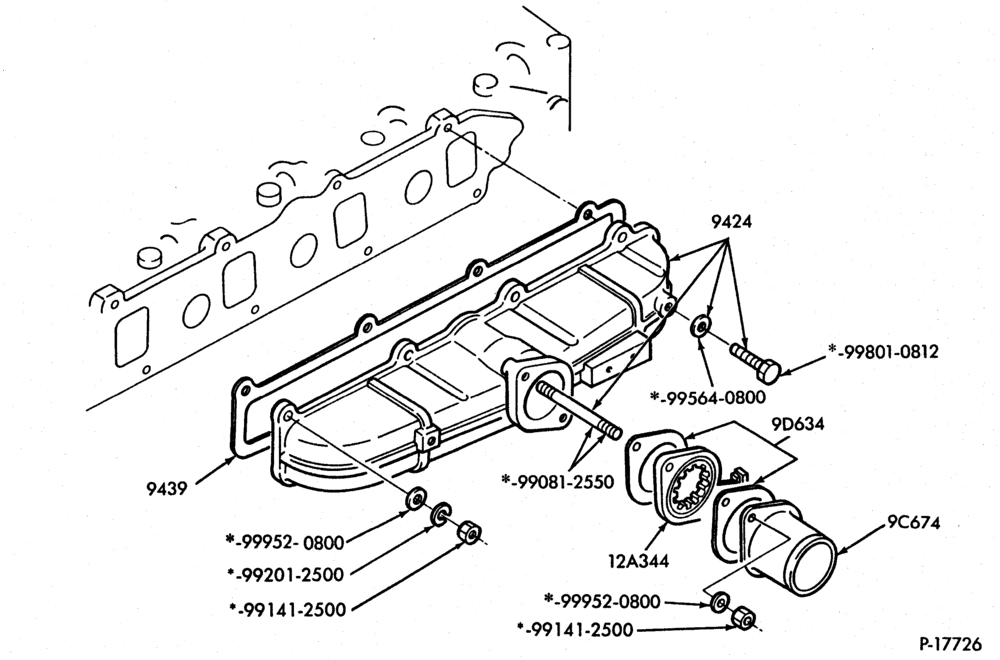 Схема 4 CYL. 2.2L (134 C.I.D.)-DIESEL-MANIFOLD AND RELATED PARTS-intake