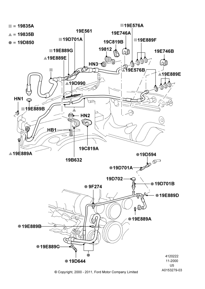 Схема Система кондиционирования, (-)"GCC"Gulf Cooperative Countries, All 8 Cylinder Gas Engines, Less Aux Overhead Heater And A/C, LHD; 13.11.2000–19.07.2005