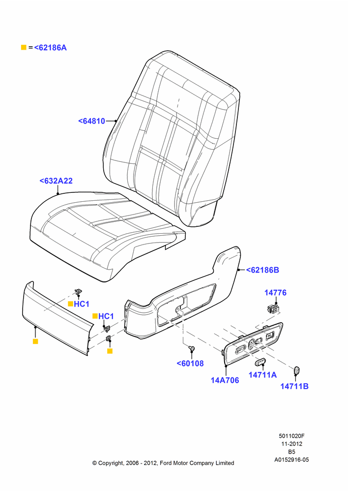 Схема Подушки и обогрев передних сидений, Less Temp Control Driver Seat, Less Temp Control Passenger Seat; 02.08.2006–11.06.2007