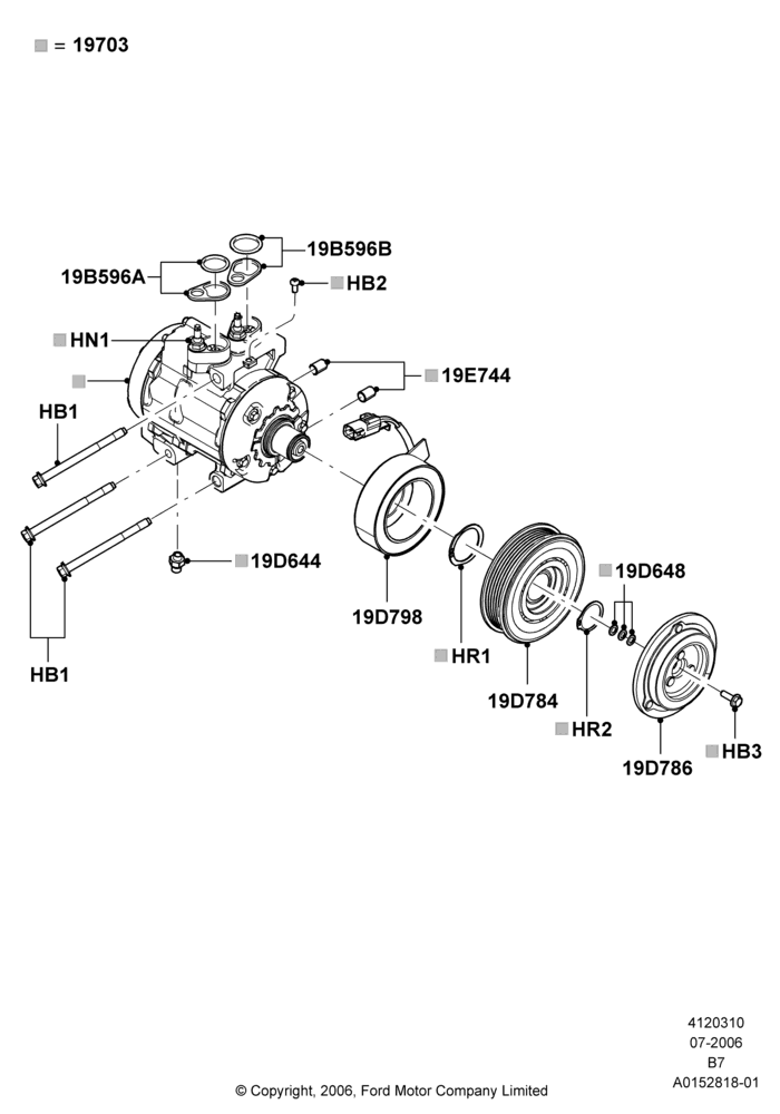 Схема Конденсатор и компрессор кондиционера, Compressor Assy; 02.08.2006–11.08.2014