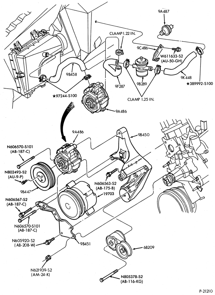 Схема 6 CYL. 3.8L (230 C.I.D.) - S/C-Thermactor emission (T/E)-w/E.F.I.