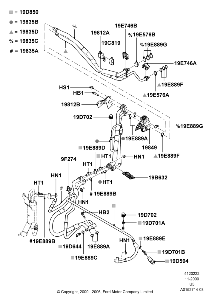 Схема Система кондиционирования, (-)"GCC"Gulf Cooperative Countries, All 8 Cylinder Gas Engines, Less Aux Overhead Heater And A/C, RHD; 13.11.2000–19.07.2005