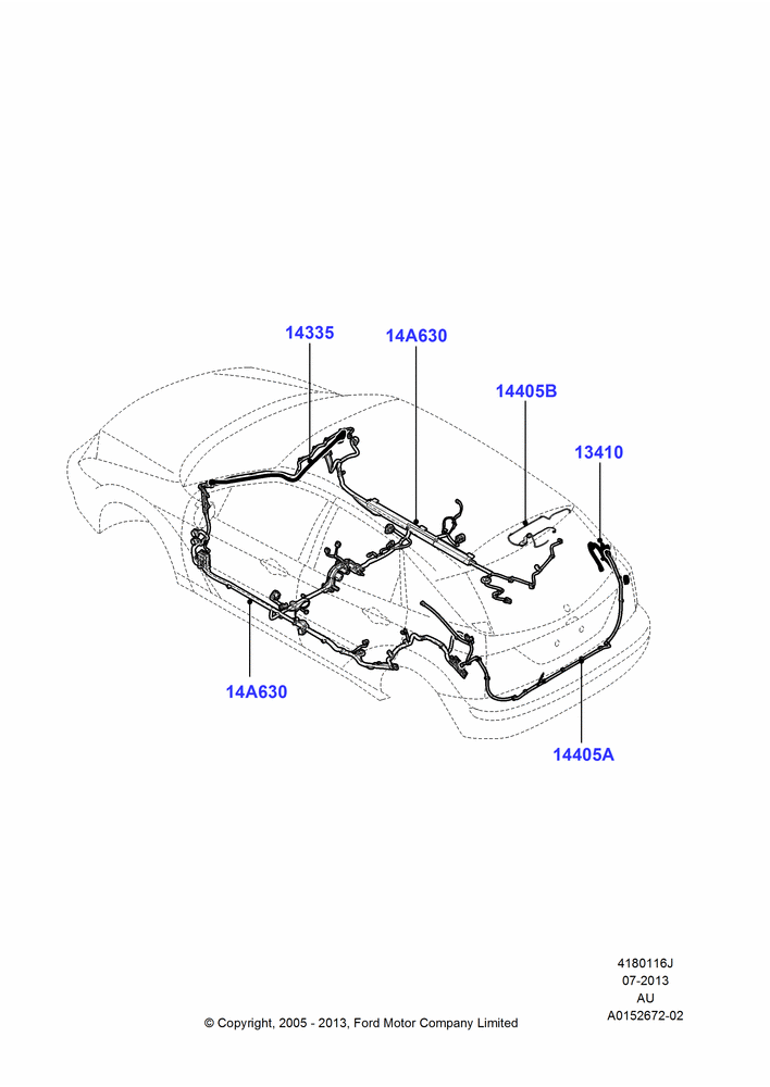 Схема Проводка кузова и потолочной консоли, 5 Door Sedan; 03.10.2005–04.12.2006