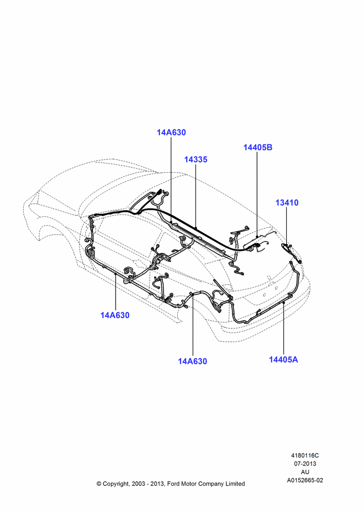 Схема Проводка кузова и потолочной консоли, 3 Door, 5 Door Sedan; 04.09.2003–05.04.2004