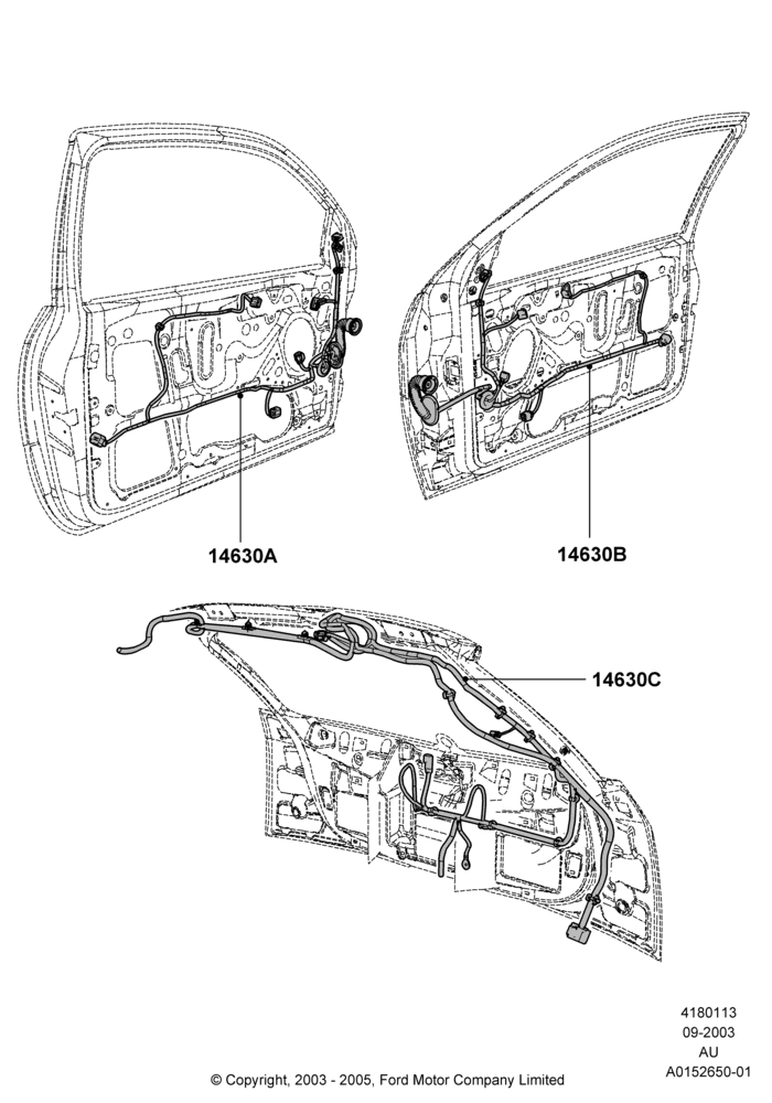 Схема Проводка дверей, 3 Door; 04.09.2003–05.04.2004