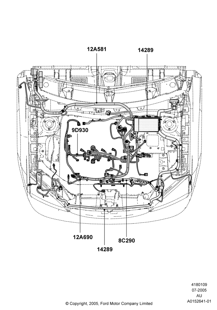 Схема Проводка двигателя и КПП, 2.0L Duratec HE (137PS), Less PZEV Evaporative Emission; 18.07.2005–08.05.2006