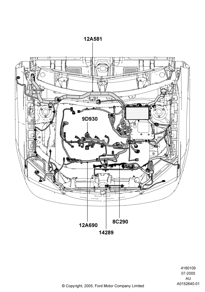 Схема Проводка двигателя и КПП, 2.0L Duratec HE (137PS), PZEV Evaporative Emission; 18.07.2005–08.05.2006