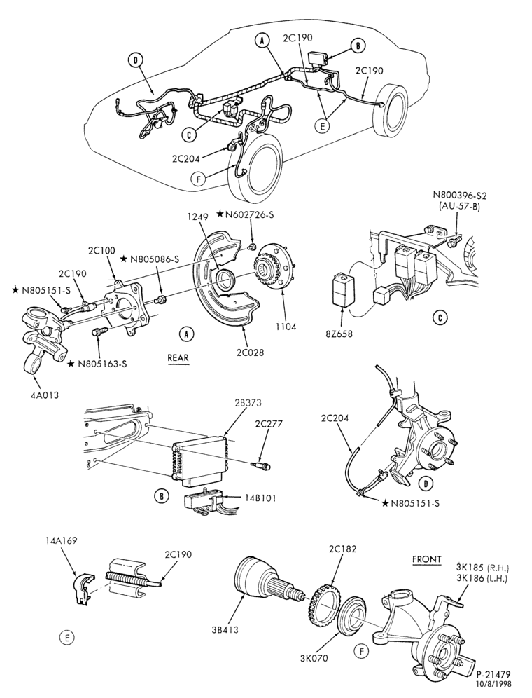 Схема BRAKES-Disc brake system - anti-lock system - wiring