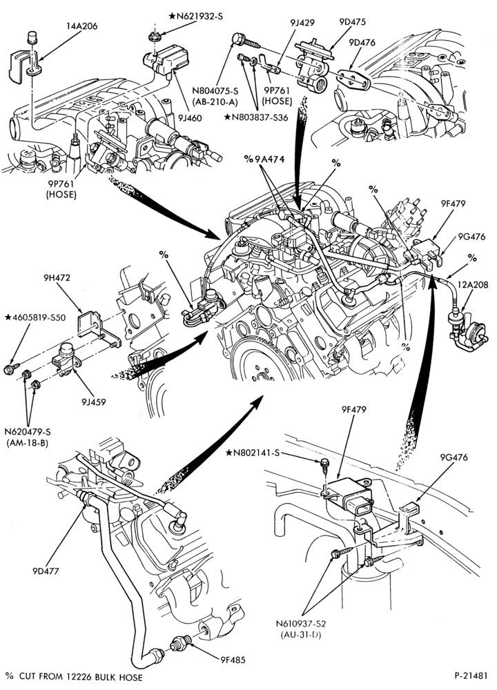 Схема 6 CYL. 3.8L (230 C.I.D.)-recirculation (E.G.R.)