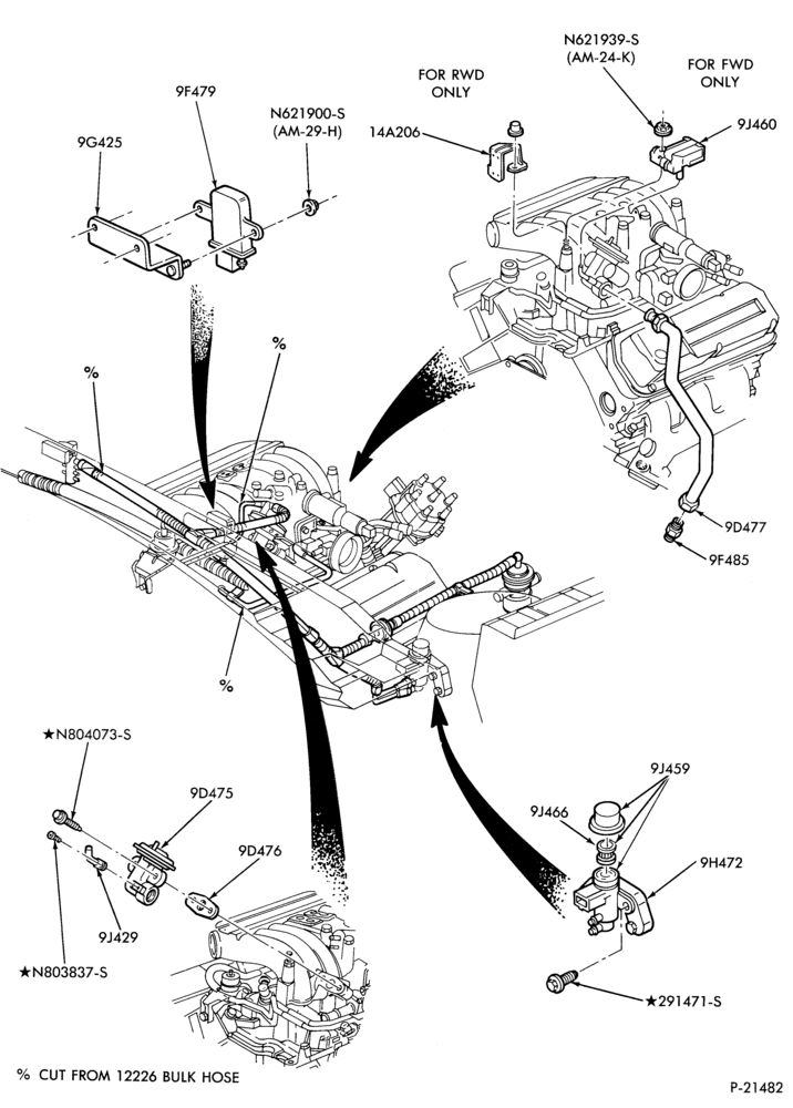 Схема 6 CYL. 3.8L (230 C.I.D.)-recirculation (E.G.R.)- E.F.I.