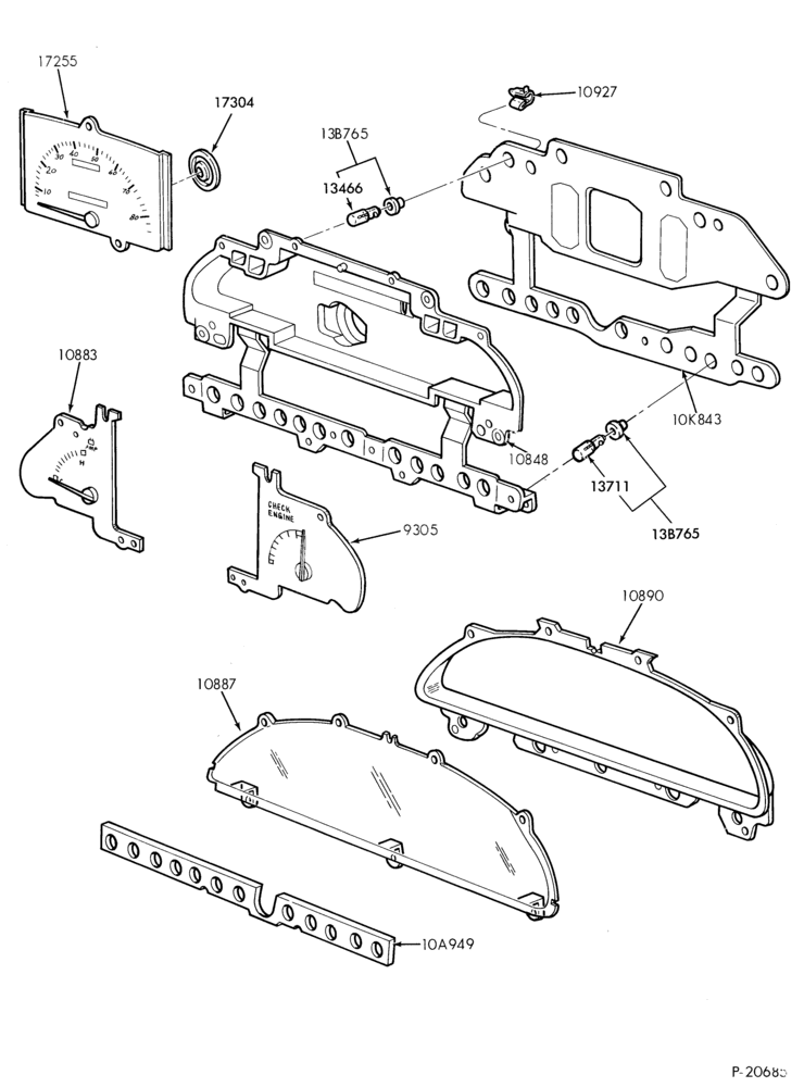 Схема Стартер, IGNITION AND HEADLAMP SWITCHES-Instrument cluster and related parts- w/o tachometer