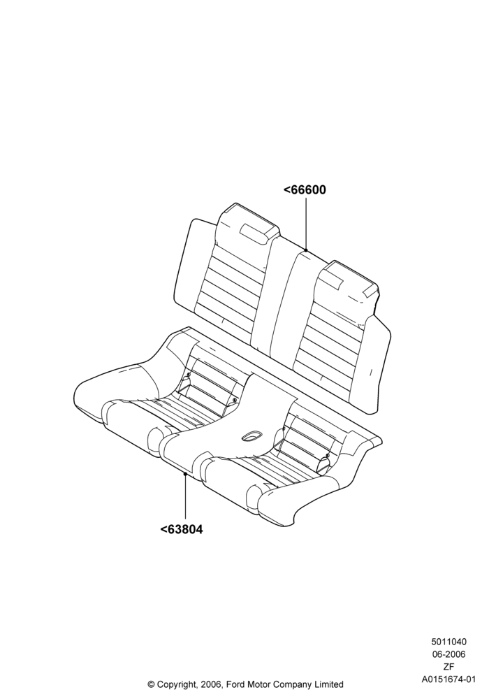 Схема Rear Seat Covers, Convertible; 05.06.2006–26.02.2009