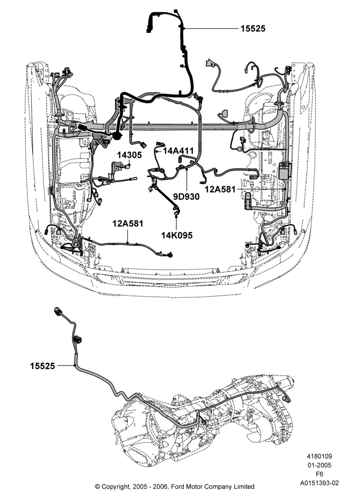 Схема Проводка двигателя и КПП, Lincoln Mark LT; 31.01.2005–16.07.2008