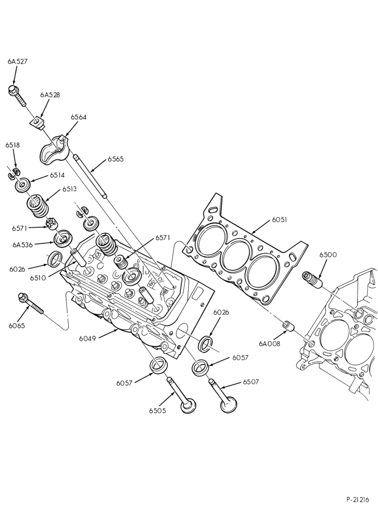 Схема 6 CYL. 3.8L (230 C.I.D.)-Cylinder head, valves and related parts