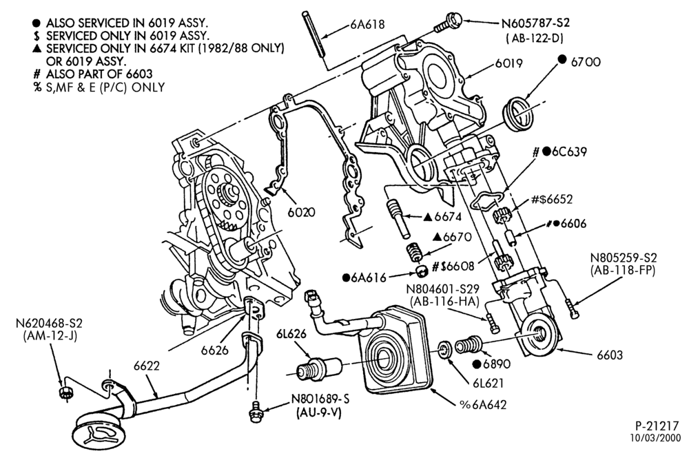 Схема 6 CYL. 3.8L (230 C.I.D.) - S/C-Oil pump