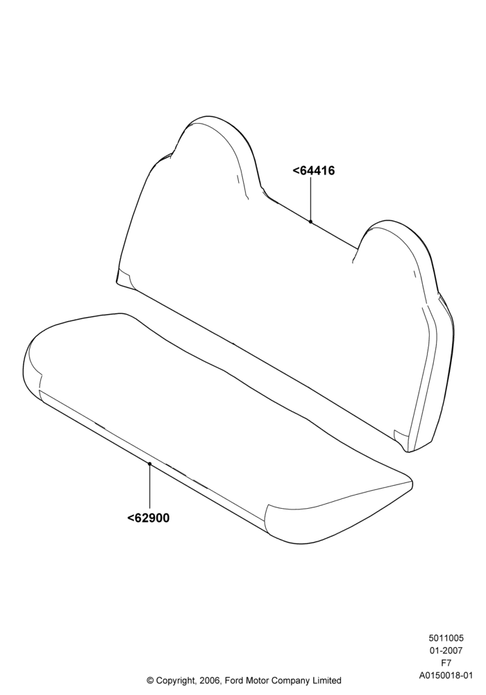 Схема Обивка передних сидений, Bench Type Front Seat; 18.12.2006–12.02.2010