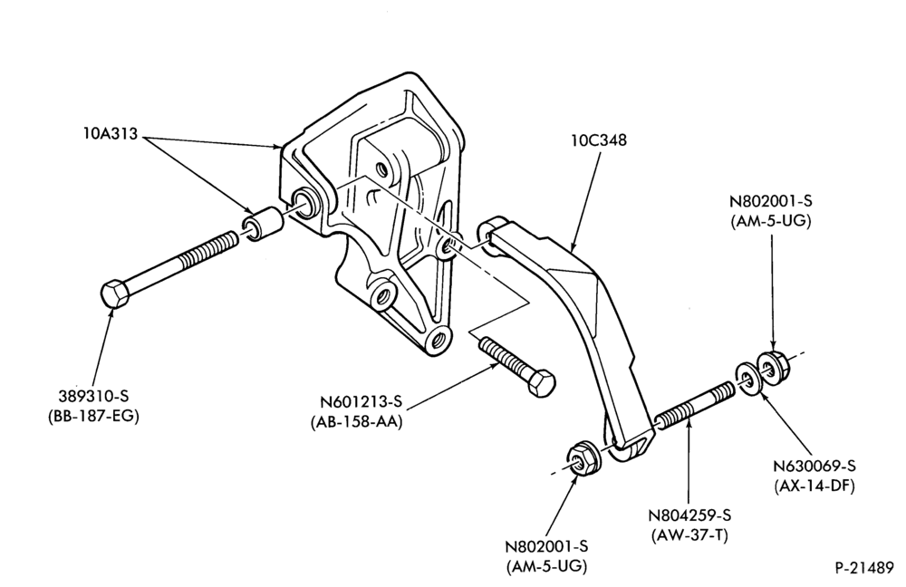 Схема Генератор, INSTRUMENT CLUSTER, BATTERY-Alternator mounting brackets - 4 cyl. 140 (2.3L) TC