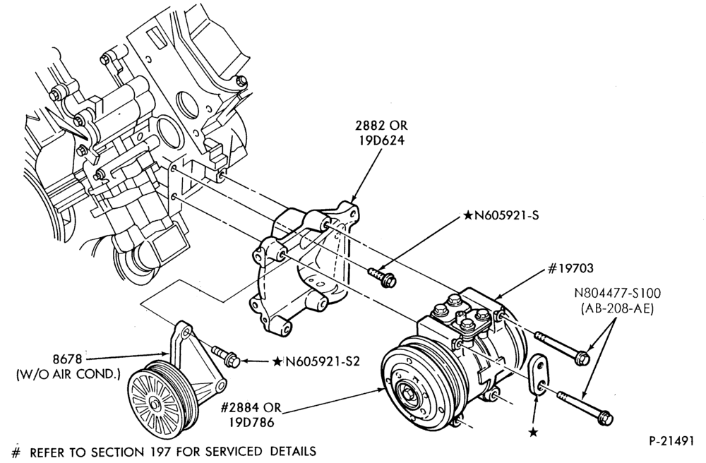 Схема HEATERS-Compressor installation - integral-6 cyl. 230 (3.8L)