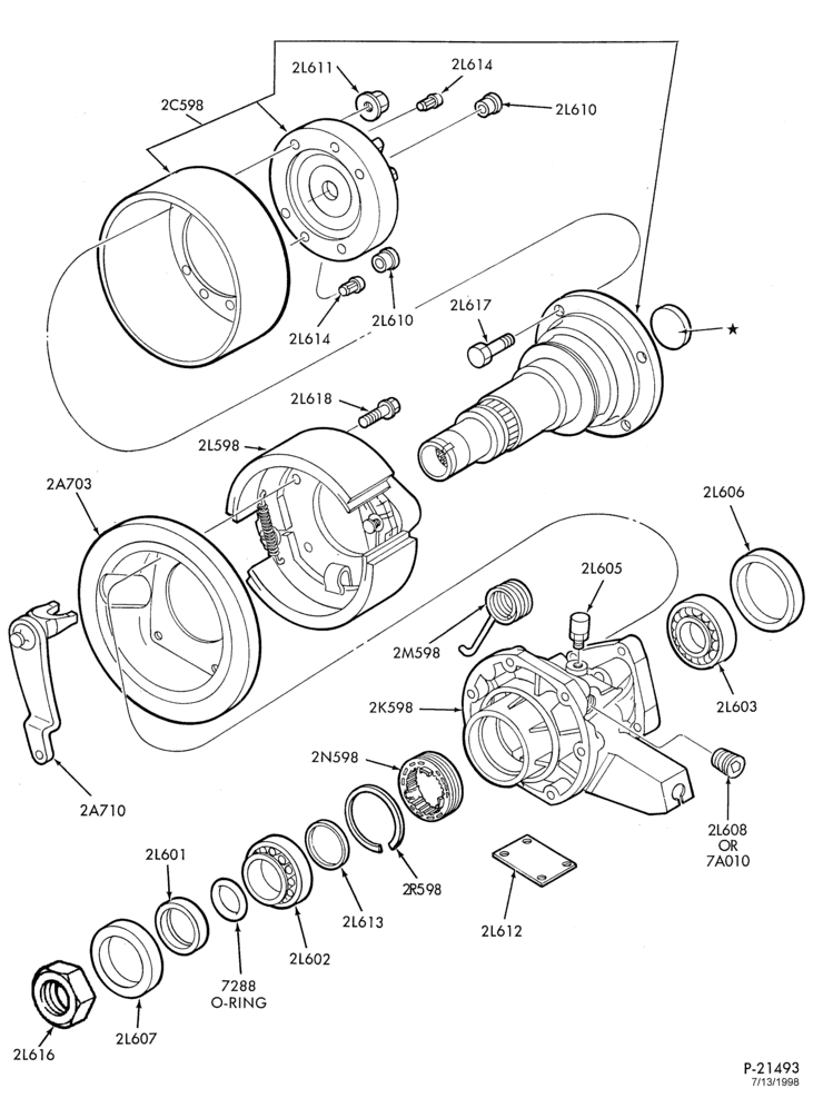 Схема BRAKES-Parking brake details - transmission mounted-F(Super Duty),F53/59