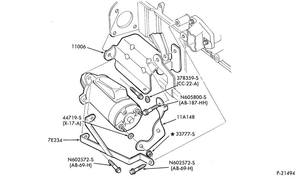Схема DISTRIBUTOR AND IGNITION SYSTEM-Starter motor instal. - 4 cyl. 140 (2.3L)