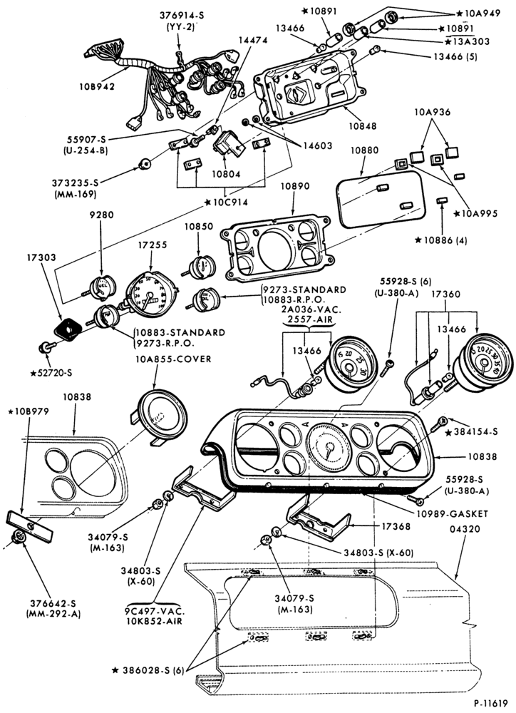 Схема INSTRUMENT CLUSTERS-Instrument cluster and related parts-C-CT600/900
