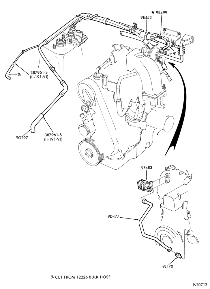 Схема 4 CYL. 2.3L (140 C.I.D.)-recirculation (E.G.R.)- E.F.I.