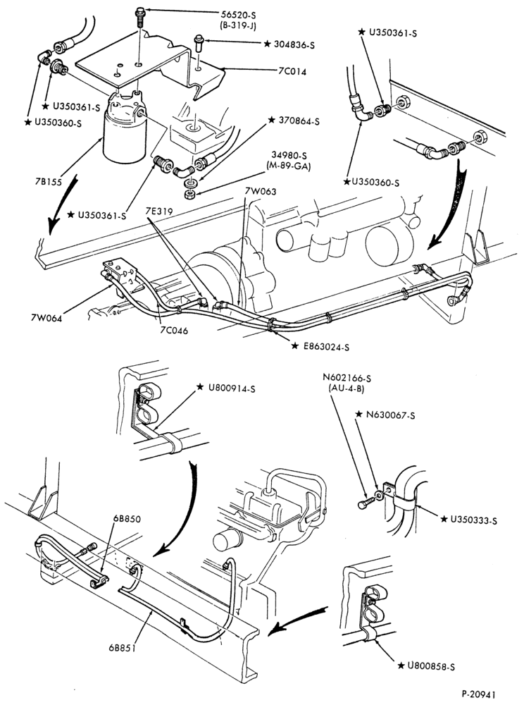Схема OIL COOLER LINES-(1986/)- AT 545-CF600/800