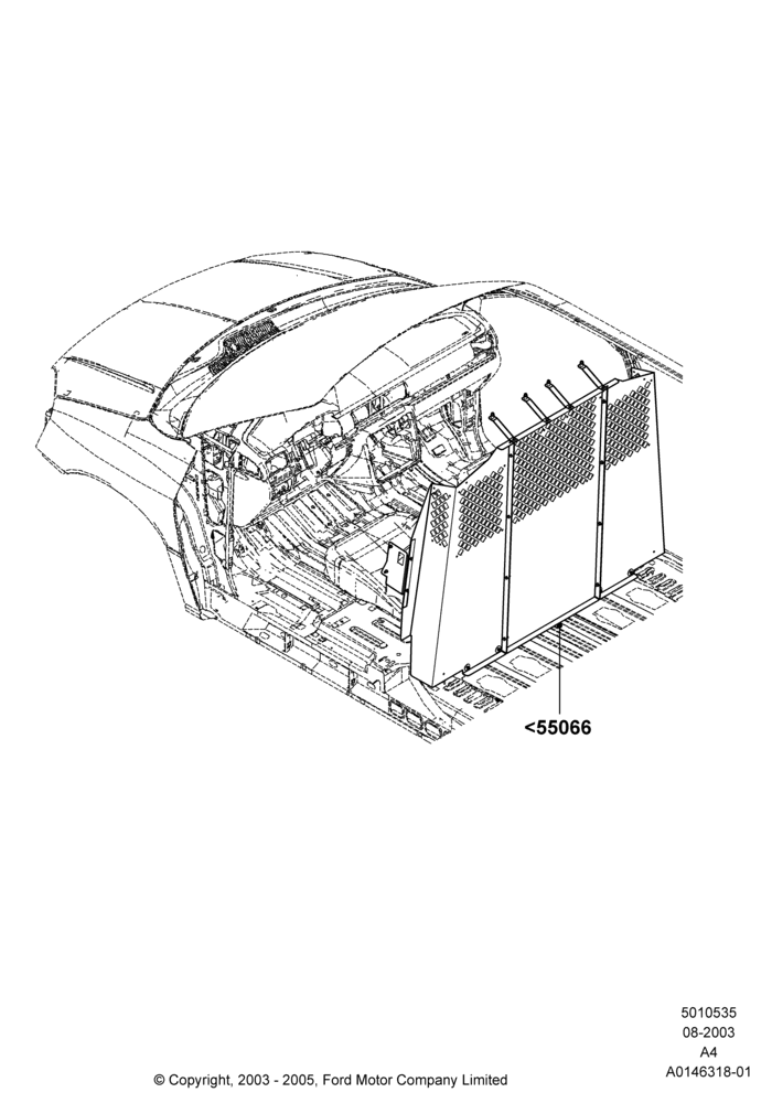 Схема Load Compartment Trim, Cargo Load Compartmentalization, Production Installed; 30.05.2005–02.01.2007