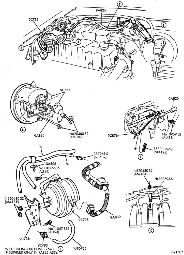 Схема Воздушная заслонка, ACCELERATOR AND SPEED CONTROL-Speed control - Production installation - engine compartment