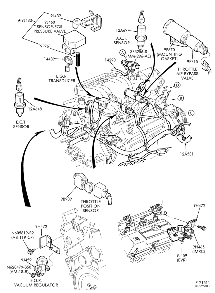 Схема 6 CYL. 3.8L (230 C.I.D.)-Electronic engine control (E.E.C.)- Page - A