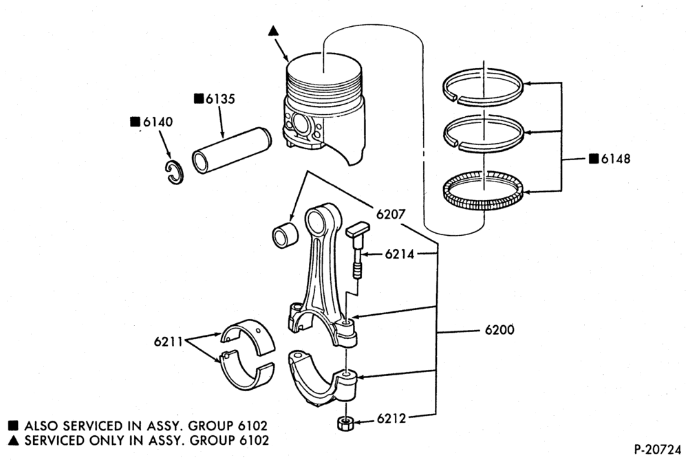 Схема 8 CYL. 7.3L (446 C.I.D.) | DIESEL-Piston, connecting rod and related parts