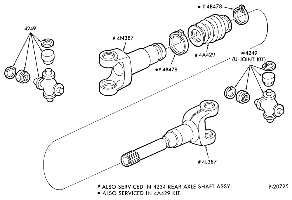 Схема REAR AXLE-DRIVESHAFT  - w/all wheel drive - details- rear axle to wheel